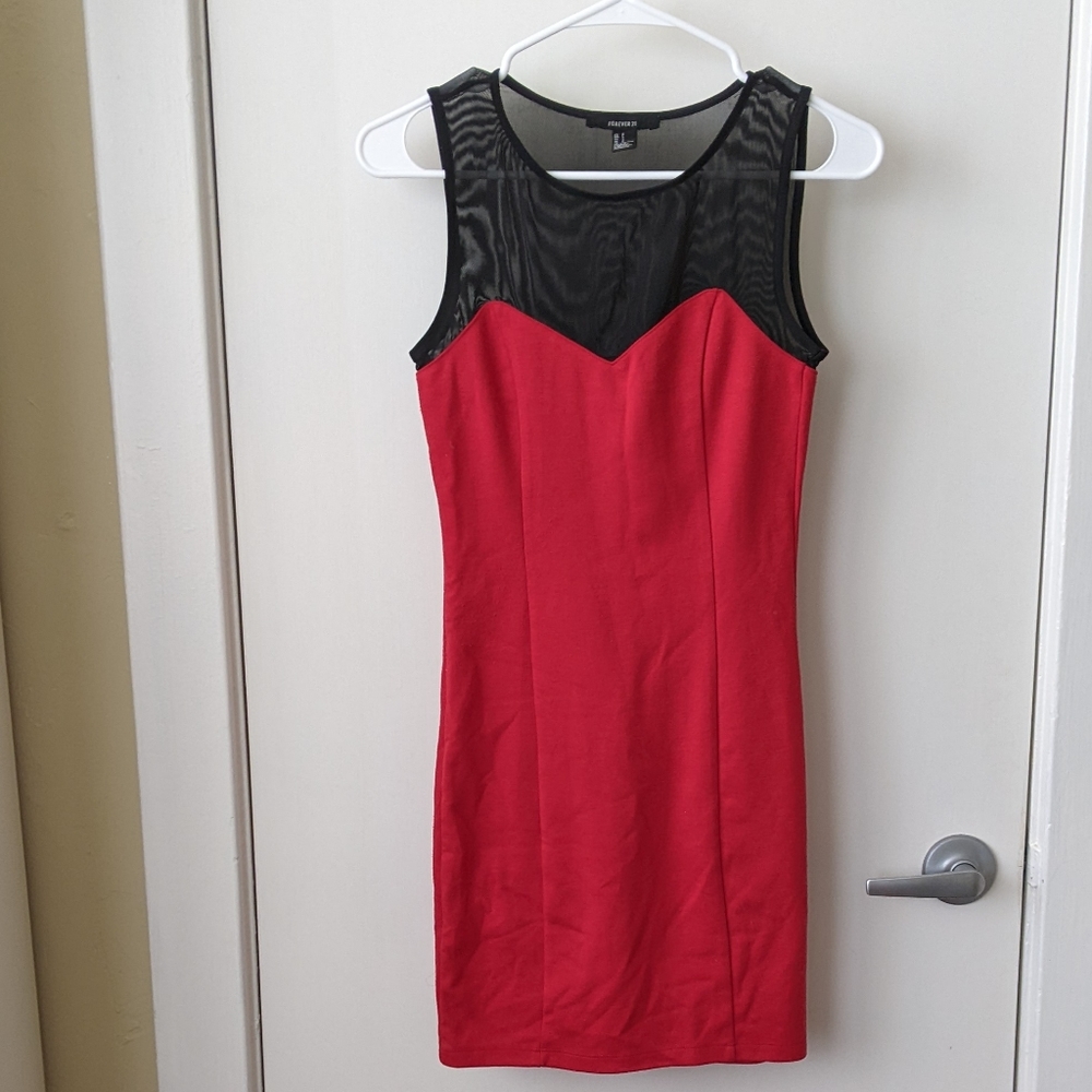 Forever 21 Size Small Red & Black Mini Dress
